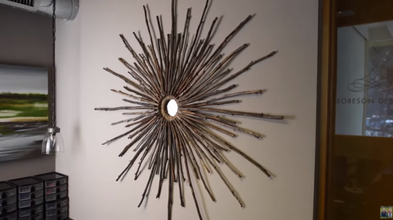 Easy Starburst Mirror With a Cereal Box & Sticks!